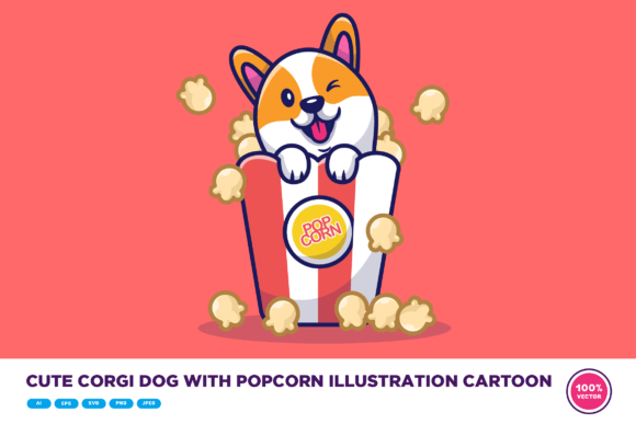 Cute Corgi Dog with Popcorn: An Embroidery Review