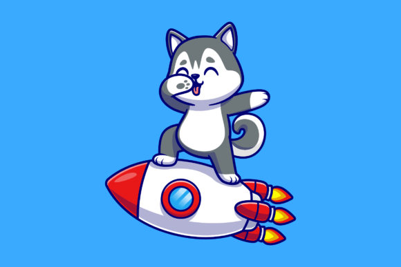 Cute Husky Dog Dabbing on Rocket Cartoon: A Designer’s Hands-On Review