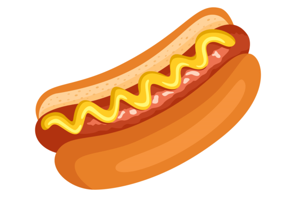 Hot Dog Cartoon Icon: A Designer's Review for Embroidery