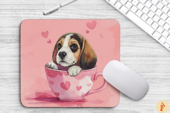 Kawaii Beagle Puppy in Cup