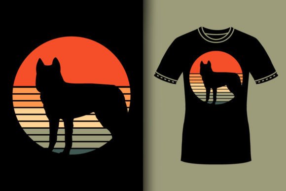 Siberian Husky Dog Vintage Retro T Shirt