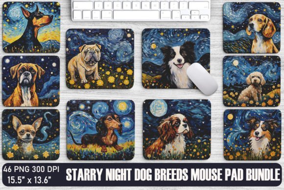 Starry Night Dog Mouse Pad Design: A Designer's Take