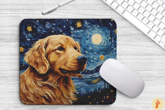 Starry Night Golden Dog Mouse Pad: A Designer's Review