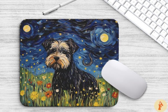 Starry Night Miniature Schnauzer Dog: A Designer's Take