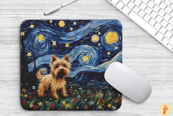 Starry Night Yorkshire Dog Mouse Pad