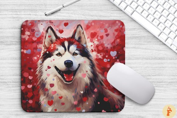 Sweet Alaskan Malamute Dog in Valentine
