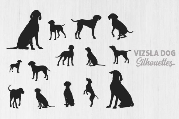 Vizsla Dog Silhouettes