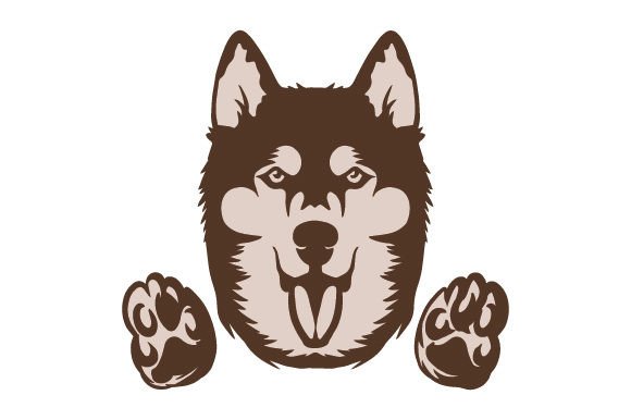 Window Cling - Malamute Dog, Realistic Stencil